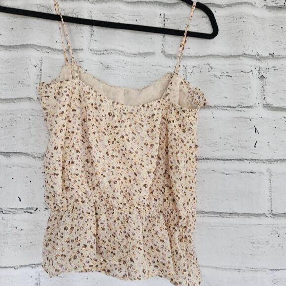 Nectar Clothing Women's Cream Floral Spaghetti Strap Boho Peplum Top Size Small - Picture 6 of 9